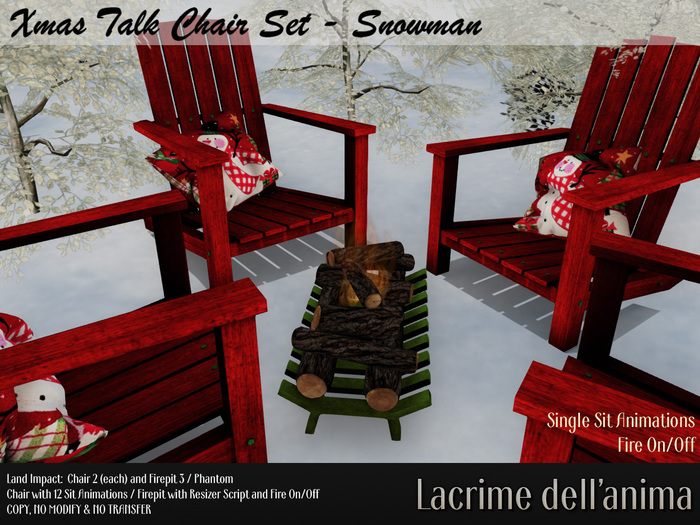 (BOX) Xmas Talk Chair Set - Snowman