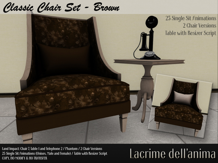 Classic Chair Set - Brown