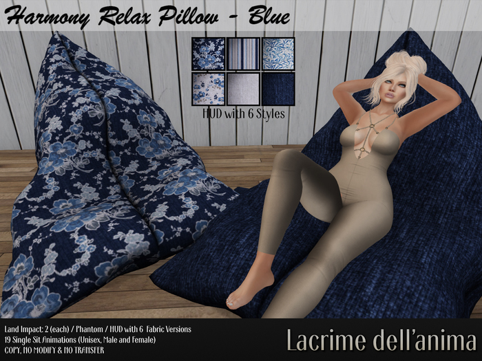 (BOX) Harmony Relax Pillow - Blue