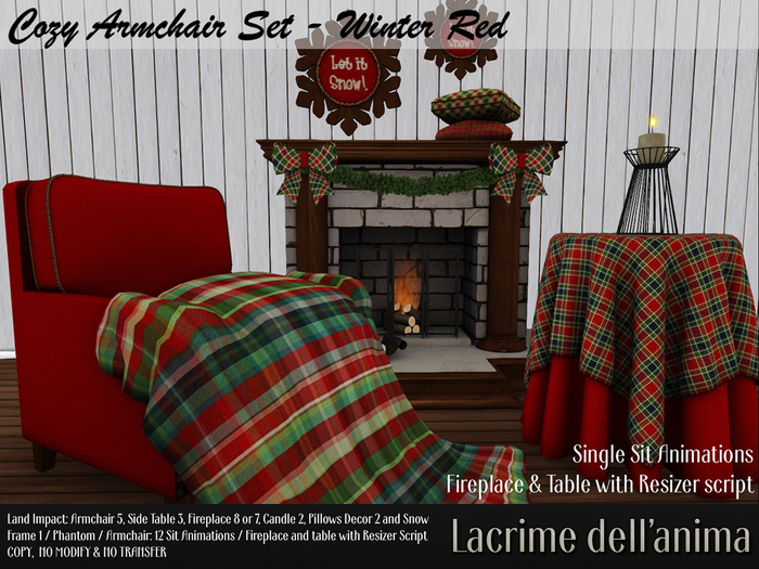 Cozy Armchair Set - Winter Red