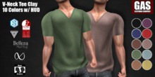 GAS [V-Neck Tee Clay - 10 Colors w/HUD FATPACK]