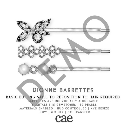 Second Life Marketplace Cae Dionne Barrettes [bagged] DEMO
