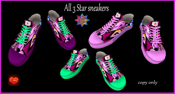 All 3 star sneakers graffiti