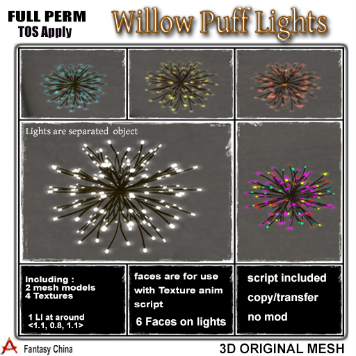 Full Perm Willow Puff Lights