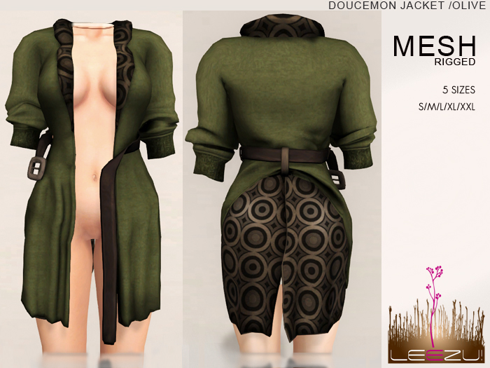  [LeeZu!] DouceMon Jacket (mesh, rigged) /olive