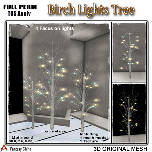 Full Perm Birch Lights Tree 