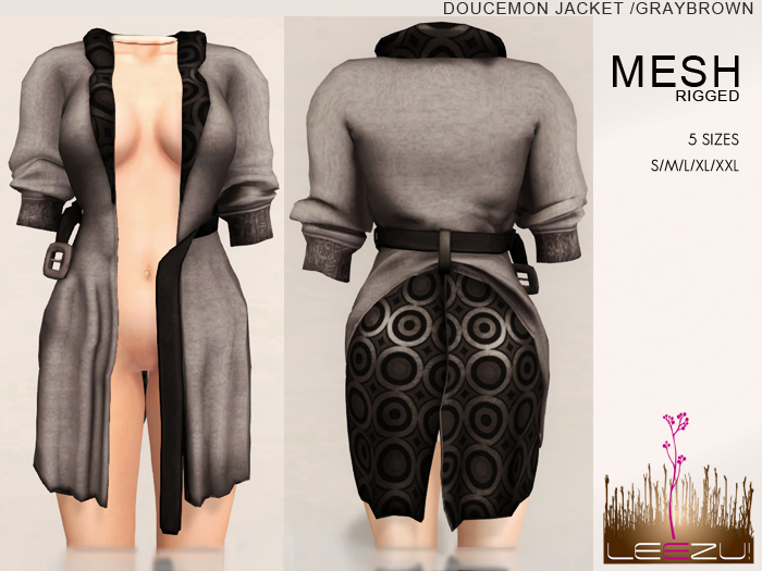 [LeeZu!] DouceMon Jacket (mesh, rigged) /graybrown