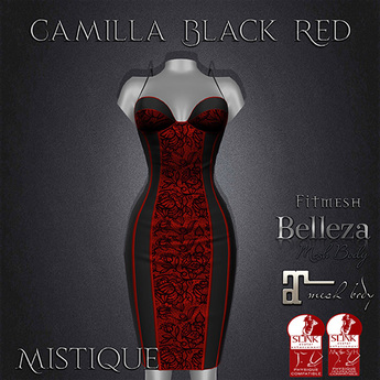 Second Life Marketplace - **Mistique** Camilla Black- Red (wear me and