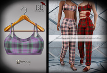 (*<*) 1313 Flannels Halter - Lilac & Lime Plaid