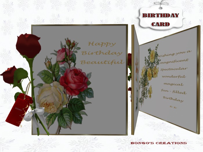 BMC287. HAPPY BIRTHDAY BEAUTIFUL. BIRTHDAY CARD .