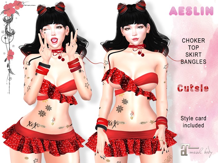 Aeslin - Cutsie outfit Red Maitreya