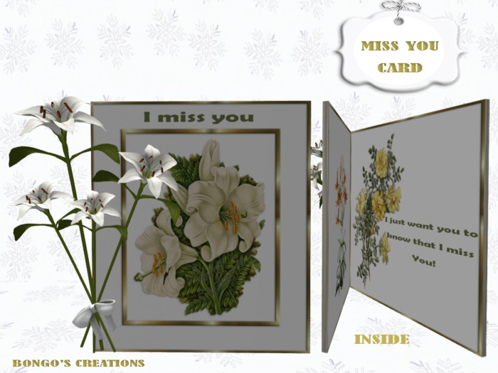 BMC289. I MISS YOU CARD.