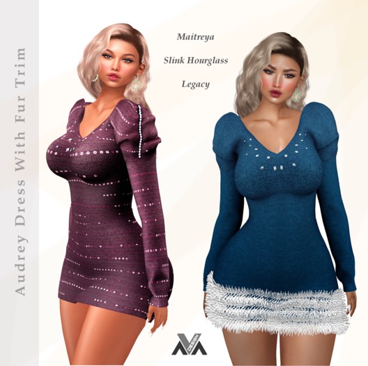 Audrey Dress With Fur Trim