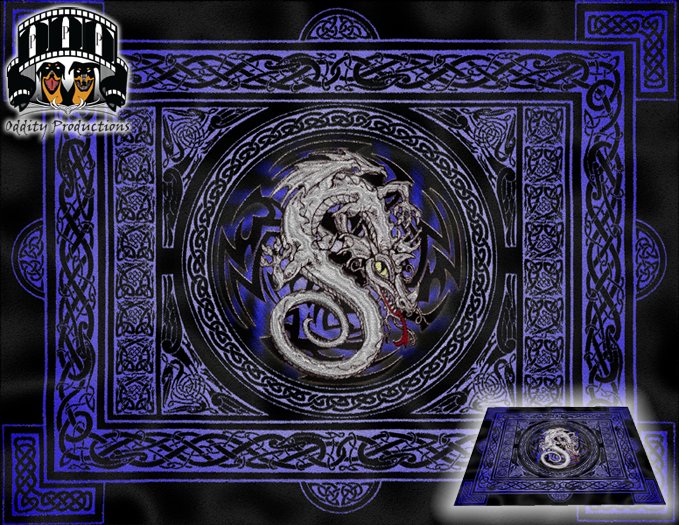 {OP} Blue/Black Silver Dragon Rug (Boxed)