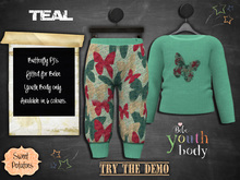 < SP > Butterfly PJ's for Bebe Youth Body -  Teal