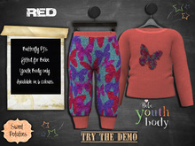 < SP > Butterfly PJ's for Bebe Youth Body -  Red