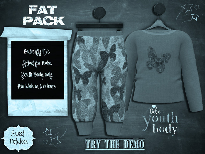 < SP > Butterfly PJ's for Bebe Youth Body -  Fat Pack