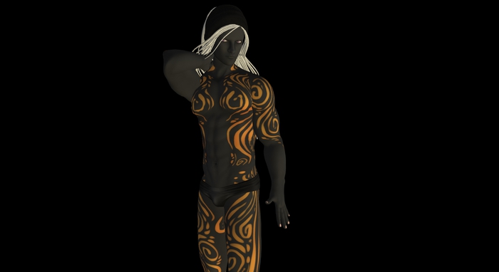 [0kt]oe : Male, Light Gold Tattoo