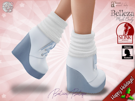 White Blue Boots