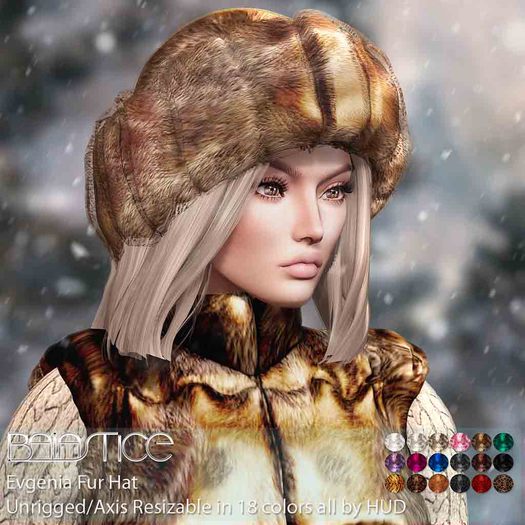 Baiastice_Evgenia Fur Hat-18 Colors all by HUD