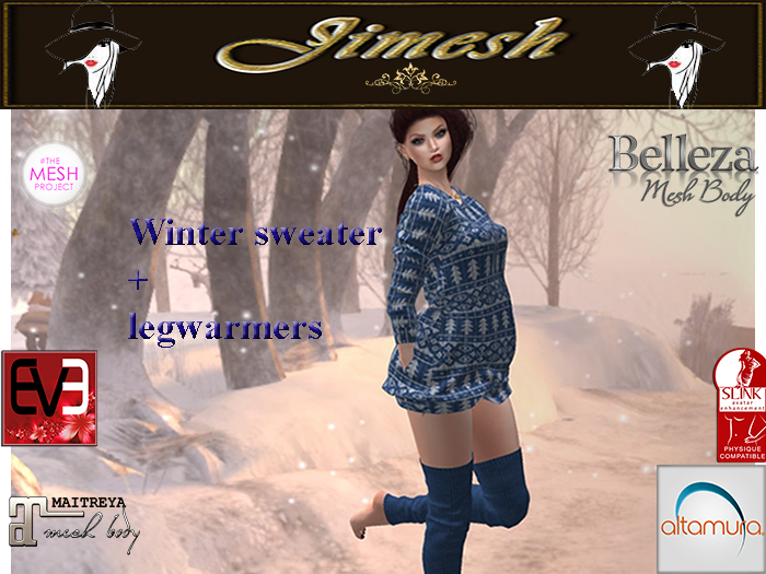 Winter Sweater+legwarmers Blue