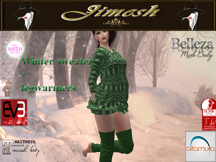 Winter Sweater+legwarmers Green