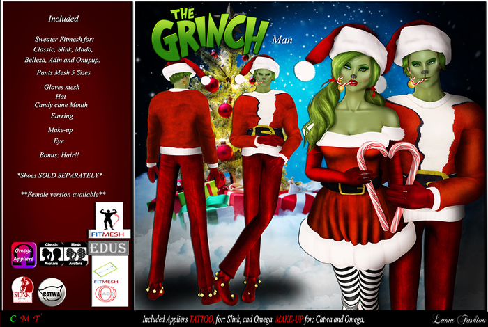 -Lamu Fashion-Outfit *Grinch* Man DEMO