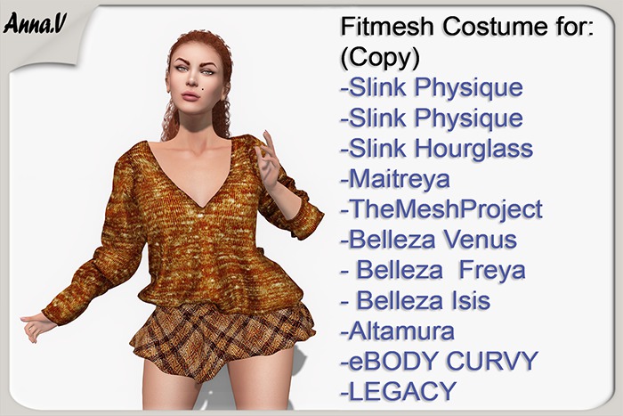 Anna.V _Costume-Autumn miss Dawn_01 Dawn _ Slink, Maitreya, TMP, Belleza, Altamura, eBODY, LEGACY
