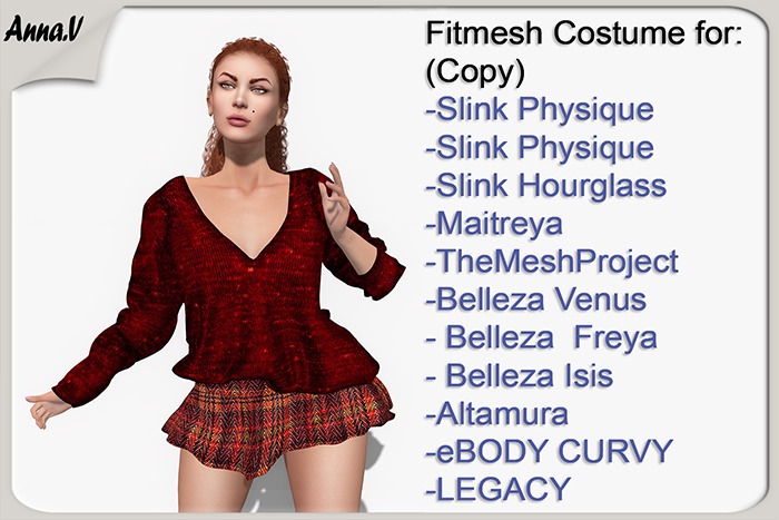 Anna.V _Costume-Autumn miss Dawn_04 Dawn _ Slink, Maitreya, TMP, Belleza, Altamura, eBODY, LEGACY