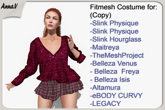 Anna.V _Costume-Autumn miss Dawn_05 Dawn _ Slink, Maitreya, TMP, Belleza, Altamura, eBODY, LEGACY