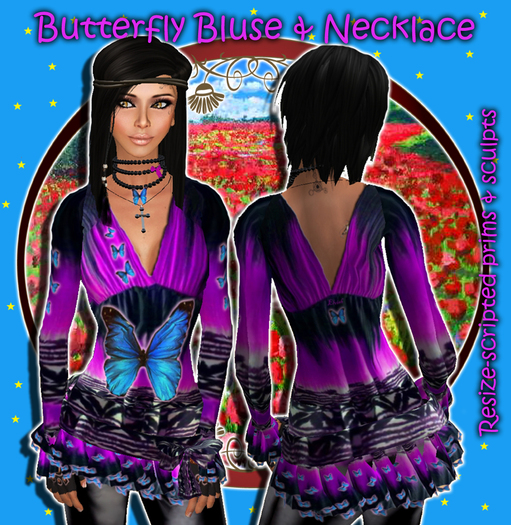 "UPS!" - Butterfly Bluse & Necklace