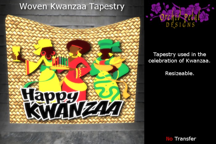 -OPd- Woven Kwanzaa Tapastry (Cmt-Box)