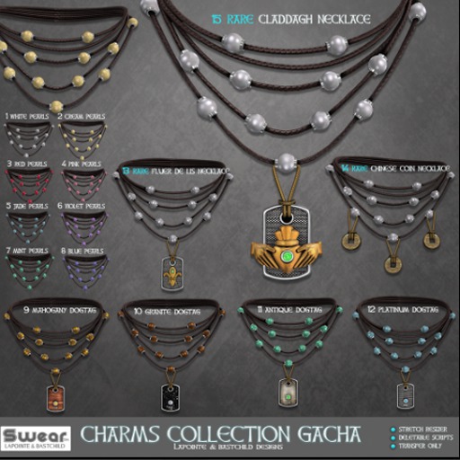 L&B (5) Swear Jade Pearl Charm Necklace