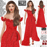 OFFSHOULDER IRREGULAR SKIRT GOWN,ALL BODIES