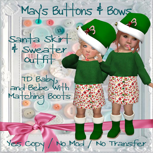 MBB * Santa Skirt & Sweater Outfit (TDB&Bebe)