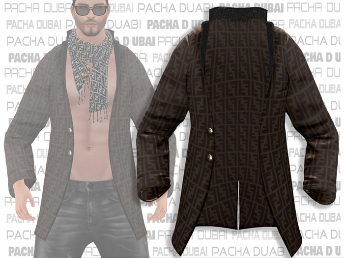 PACHA_Open Coat_ Fend_ Brown