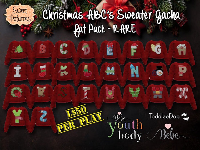 < SP > Christmas ABC's Sweater for TD - Z