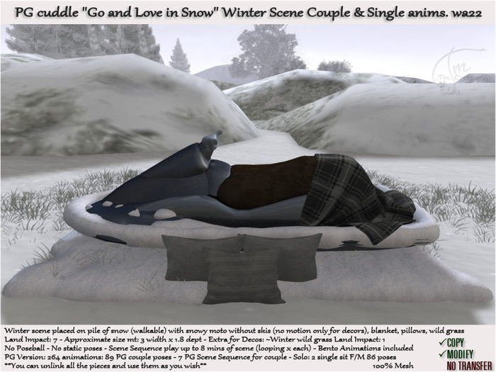 Go and Love in Snow Winter Scene PG 264 anims wa22