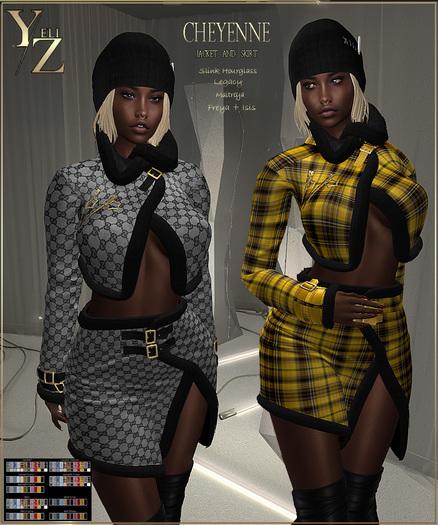 YELIZ MESH "CHEYENNE JACKET and SKIRT with HUD