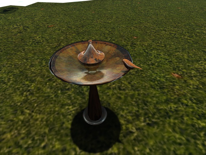 Birdbath with moving water
