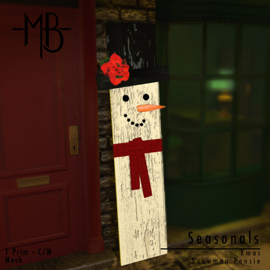 -MB- BOX SEASONALS - XMAS WINTER - Snowman Ponsie