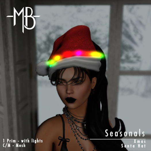 -MB- BOX SEASONALS - XMAS - Santa hat with lights