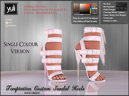 (Yuli) Temptation Custom Sandal Heels WHITE Version