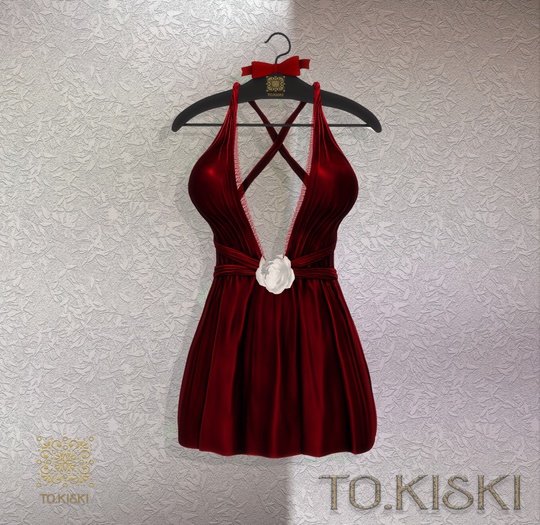 TO.KISKI - Kendra Mini Dress with Lace - Red (Add)