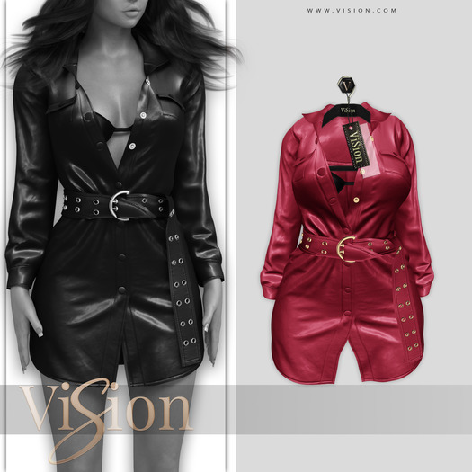 {ViSion} // Avery Leather Jacket - #11 - Maitreya, Legacy, Belleza Freya - Isis, Slink Hourglass 