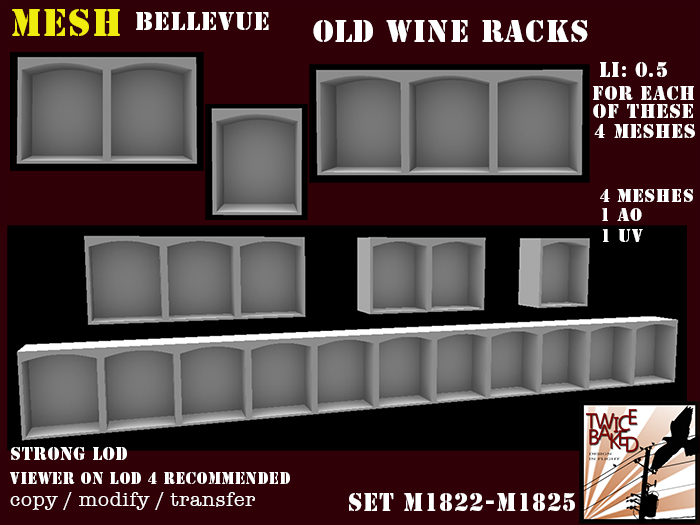 "TB" BV Old wine racks-caise a vin M1822 M1825