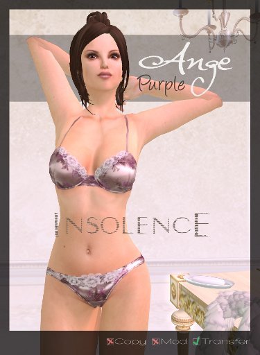 Ange Purple Satin Lingerie Set by INSOLENCE Lingerie