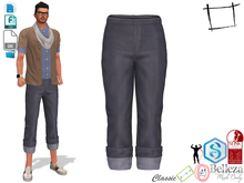 Dae Obj FBX Men's Rolled Up Leg Blue Jeans Slink Male, Belleza Jake, Signature Gianni, Onupup, Gamit