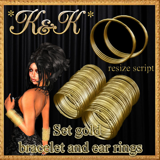 *K&K*Set gold (a bracelet and ear rings)