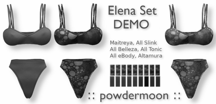 powdermoon - Elena Bra & Panties (Plain & Bokeh) DEMO+HUD